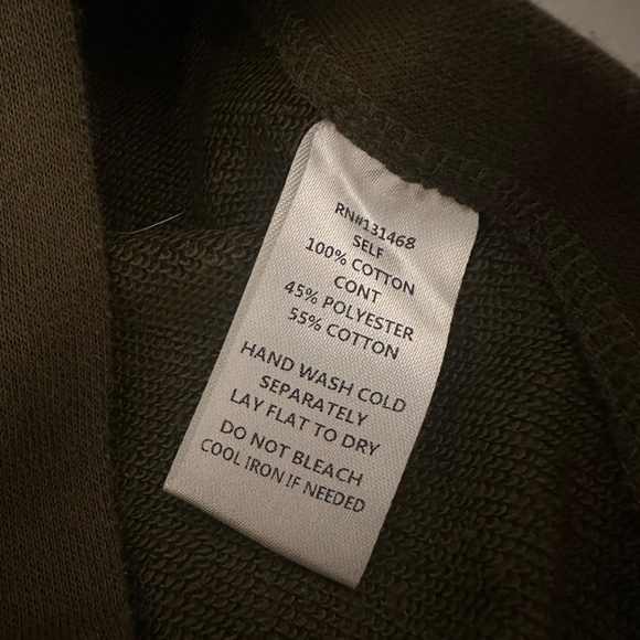 Fate by LFD Olive Green Distressed Sweatshirt with Open Tie Sides | Size Small - Picture 8 of 10